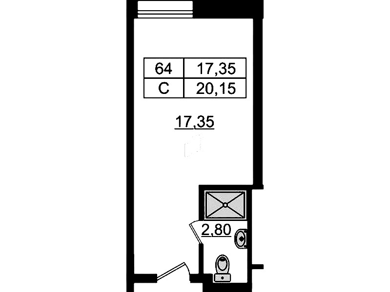 Квартира студия 20.15 м², 9/9 эт., Апарт-отель «Апарт отель Well»